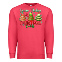 Cardinal snow flakes and christmas cakes Premium Sweatshirt - FaDigitalArtStudio