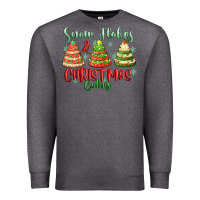 Charcoal Heather snow flakes and christmas cakes Premium Sweatshirt - FaDigitalArtStudio