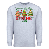 Heather Grey snow flakes and christmas cakes Premium Sweatshirt - FaDigitalArtStudio