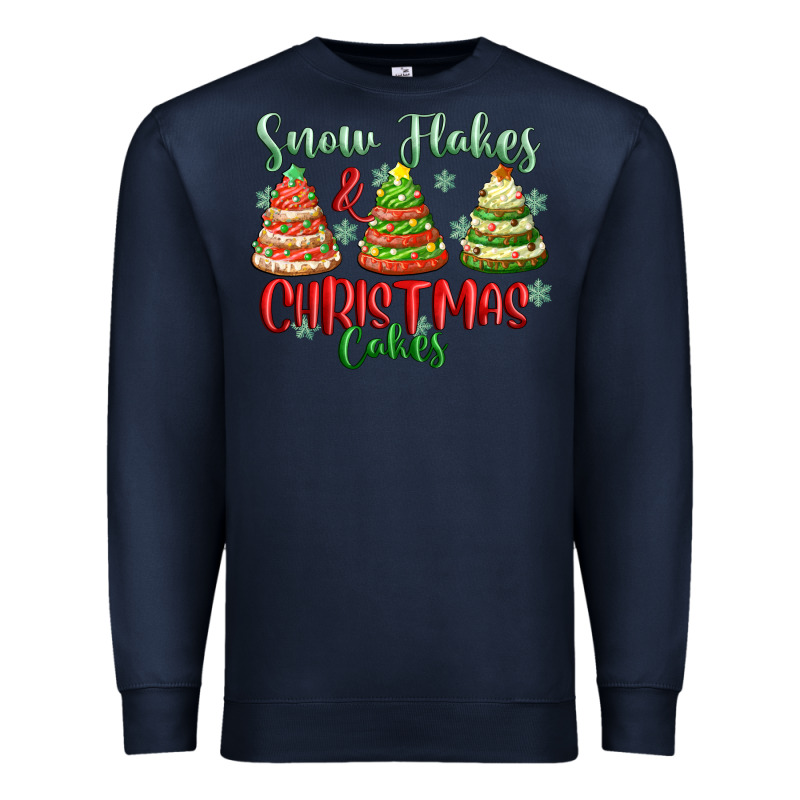Snow Flakes And Christmas Cakes Premium Sweatshirt by FaDigitalArtStudio | Teevron