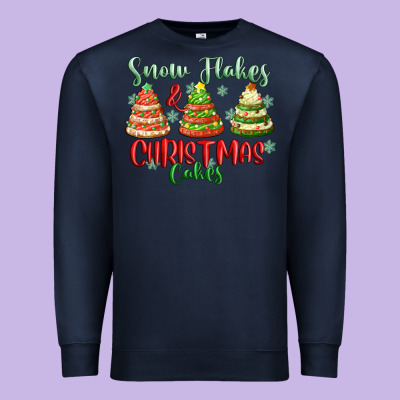 Snow Flakes And Christmas Cakes Premium Sweatshirt Designed By Fadigitalartstudio