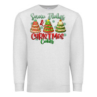 Oatmeal Heather snow flakes and christmas cakes Premium Sweatshirt - FaDigitalArtStudio