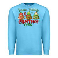 Ocean Blue snow flakes and christmas cakes Premium Sweatshirt - FaDigitalArtStudio