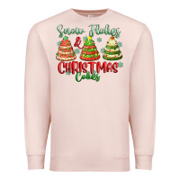 Pale Pink snow flakes and christmas cakes Premium Sweatshirt - FaDigitalArtStudio