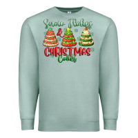 Seafoam snow flakes and christmas cakes Premium Sweatshirt - FaDigitalArtStudio