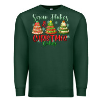 Sports Green snow flakes and christmas cakes Premium Sweatshirt - FaDigitalArtStudio