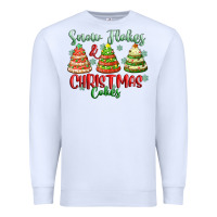 White snow flakes and christmas cakes Premium Sweatshirt - FaDigitalArtStudio