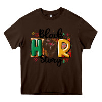 Chocolate Brown black story Heavy Core Tee - MaliasSmallBusiness