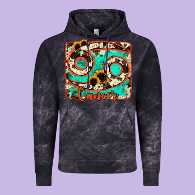 Cancer Turquoise Cowhide Vintage Hoodie Designed By Ranaportraitstore