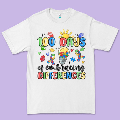 100 Days Of Embracing Differences Premium Tee Designed By Maliassmallbusiness