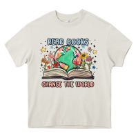 Cream book lover Heavy Core Tee - MaliasSmallBusiness