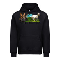 Black Peace Love Cashmere Goat Urban Hoodie - LillyAllenDesigns