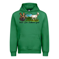 Emerald Peace Love Cashmere Goat Urban Hoodie - LillyAllenDesigns