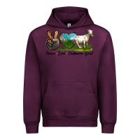 Mauve Wine Peace Love Cashmere Goat Urban Hoodie - LillyAllenDesigns