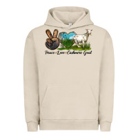 Pigment French Oak Peace Love Cashmere Goat Urban Hoodie - LillyAllenDesigns