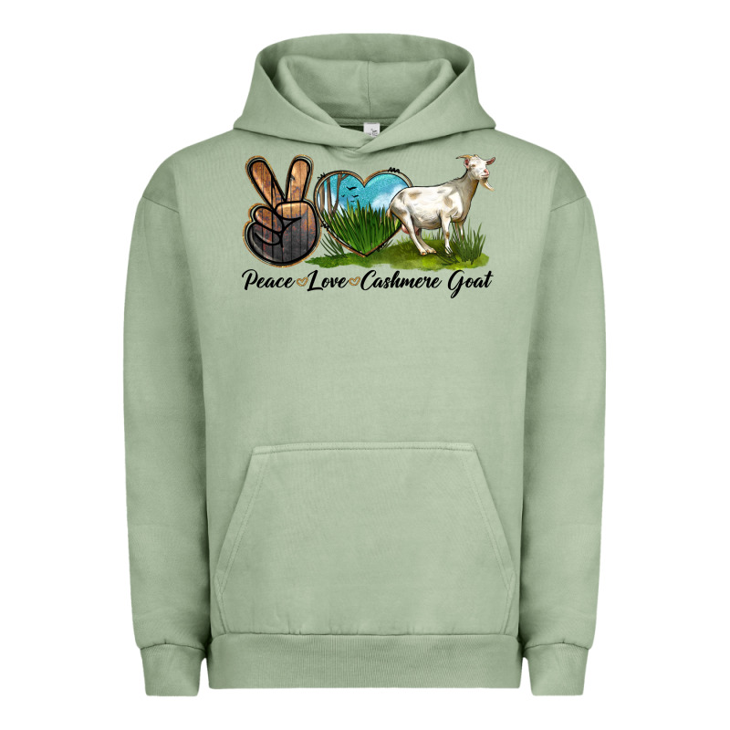 Peace Love Cashmere Goat Urban Hoodie by LillyAllenDesigns | Teevron