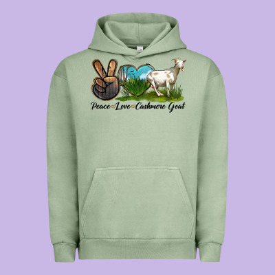 Peace Love Cashmere Goat Urban Hoodie Designed By Lillyallendesigns