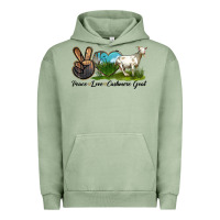 Pigment Oil Green Peace Love Cashmere Goat Urban Hoodie - LillyAllenDesigns