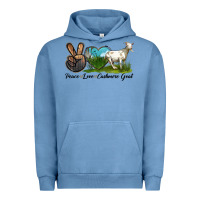 Pigment Pebble Blue Peace Love Cashmere Goat Urban Hoodie - LillyAllenDesigns