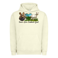 Pigment Pistachio Peace Love Cashmere Goat Urban Hoodie - LillyAllenDesigns