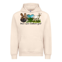 Sandshell Peace Love Cashmere Goat Urban Hoodie - LillyAllenDesigns