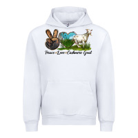 White Peace Love Cashmere Goat Urban Hoodie - LillyAllenDesigns