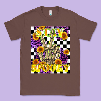 Stay Skeleton Hand Spooky Classic Tee Designed By Lillyallendesigns