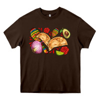 Chocolate Brown empanadas roses onion lime and avocado Heavy Core Tee - AdoDesignShop