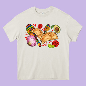 Empanadas Roses Onion Lime And Avocado Heavy Core Tee Designed By Adodesignshop