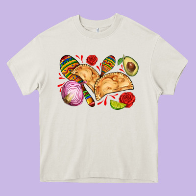 Empanadas Roses Onion Lime And Avocado Heavy Core Tee Designed By Adodesignshop