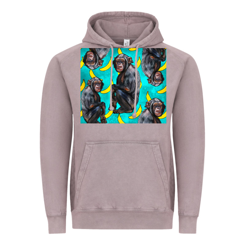 Chimpanzee And Banana Vintage Hoodie by LillyAllenDesigns | Teevron