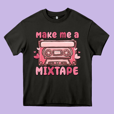 Make Me A Mixtape Heavy Core Tee Designed By Maliassmallbusiness
