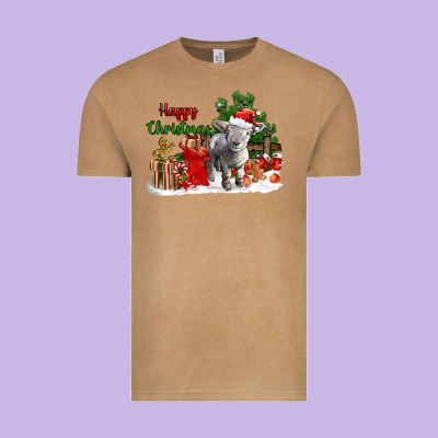 Happy Christmas Southdown Baby Sheep Vintage Tee Designed By Lillyallendesigns