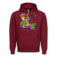 Burgundy louisiana map mardi gras olivia Zipper Hoodie - OliviaCreatesArt