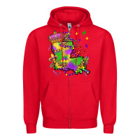 Red louisiana map mardi gras olivia Zipper Hoodie - OliviaCreatesArt