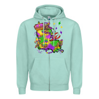 Seafoam louisiana map mardi gras olivia Zipper Hoodie - OliviaCreatesArt