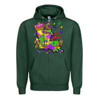 Sports Green louisiana map mardi gras olivia Zipper Hoodie - OliviaCreatesArt