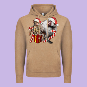 Christmas Baboon Baby And Mama Vintage Hoodie Designed By Lillyallendesigns