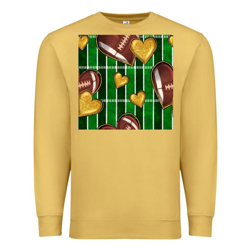 American Football Field And Hearts Seamless Pattern Premium Sweatshirt by BundleAndBundleShop | Teevron