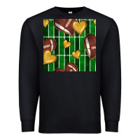 Black american football field and hearts seamless pattern Premium Sweatshirt - BundleAndBundleShop
