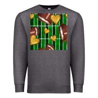 Charcoal Heather american football field and hearts seamless pattern Premium Sweatshirt - BundleAndBundleShop
