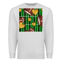 Dove Grey american football field and hearts seamless pattern Premium Sweatshirt - BundleAndBundleShop