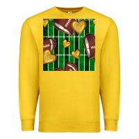 Lemon american football field and hearts seamless pattern Premium Sweatshirt - BundleAndBundleShop