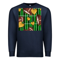 Navy american football field and hearts seamless pattern Premium Sweatshirt - BundleAndBundleShop