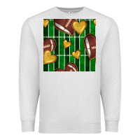 Oatmeal Heather american football field and hearts seamless pattern Premium Sweatshirt - BundleAndBundleShop