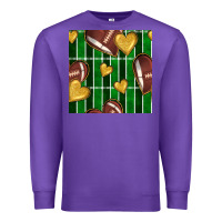Purple american football field and hearts seamless pattern Premium Sweatshirt - BundleAndBundleShop