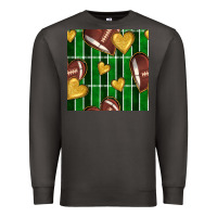 Smoke american football field and hearts seamless pattern Premium Sweatshirt - BundleAndBundleShop