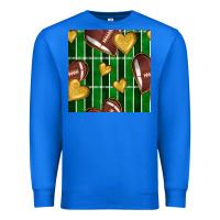 True Royal american football field and hearts seamless pattern Premium Sweatshirt - BundleAndBundleShop