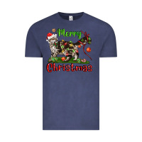 Vintage Denim maine coon cat merry christmas Vintage Tee - LillyAllenDesigns