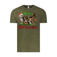 Vintage Olive maine coon cat merry christmas Vintage Tee - LillyAllenDesigns